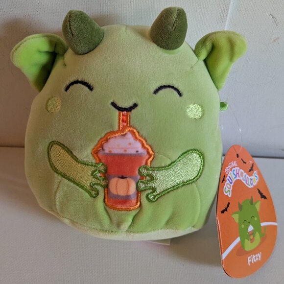 NWT 5" Fitzy Goblin Pumpkin Spice Latte Squishmallows Halloween Gargoyle Plush - Picture 7 of 7